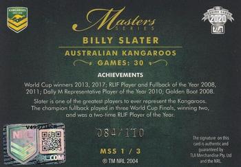 2020 NRL Elite - Masters Series Signatures #MSS1 Billy Slater Back